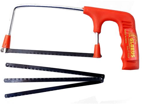 Globus Mini Hacksaw Frame With Blade Plastic Handle And 3 Blades
