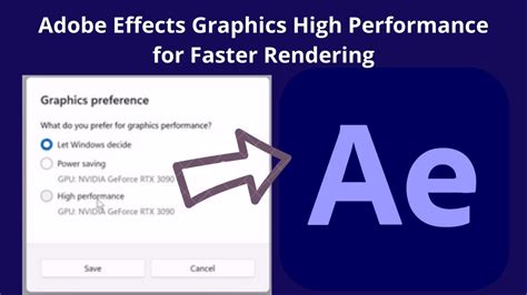 After Effects Render Faster Set High Performance Graphics Settings In