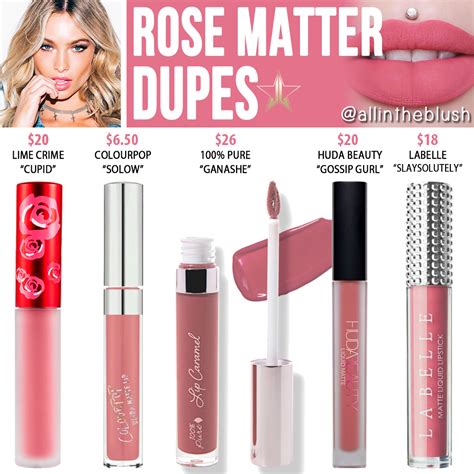 Jeffree Star Rose Matter Velour Liquid Lipstick Dupes All In The Blush