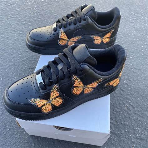 Custom Nike Air Force 1 Monarch Butterfly Nike Shoes Blue Air Force