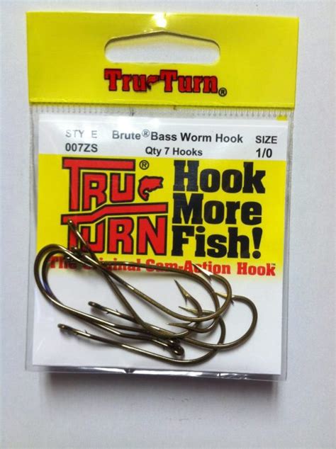 Tru Turn Brute Bass Worm Hook 7 Pk