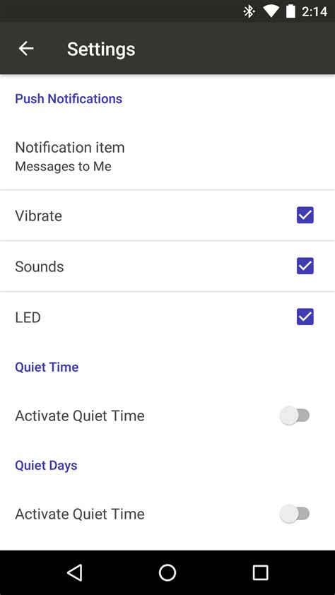 Mobile Push Notification Setting （android） Chatwork