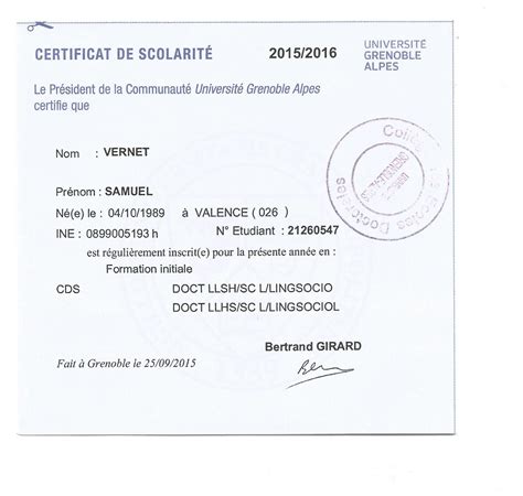 Certificat De Scolarité En Ligne Upmc