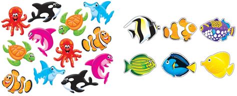 Buy 72 Pieces Fish And Ocean Animals Assorted Cutouts Set Of Paper