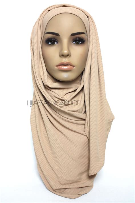 Ribbed Jersey Hijab Light Nude Hijab Fashion Shop