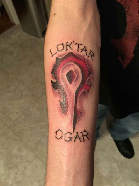 Cthulhu tattoo world of warcraft tattoos body art body art tattoos horde tattoo tattoos for guys nerd tattoo gaming tattoo. World of Warcraft Horde Symbol with Victory or Death in ...
