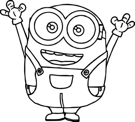 Bob The Minion Tutorial Coloring Page