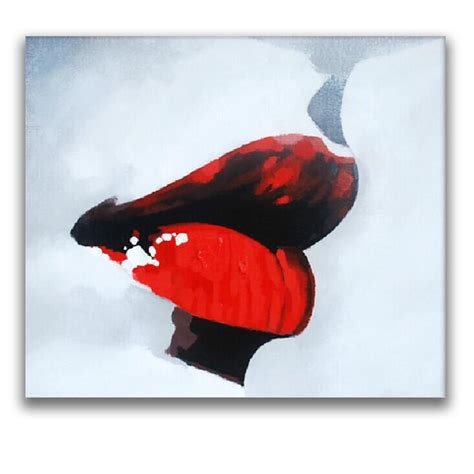 Sexy Red Lips Sexy Women Wall Art Fashion Oil Painting In Painting