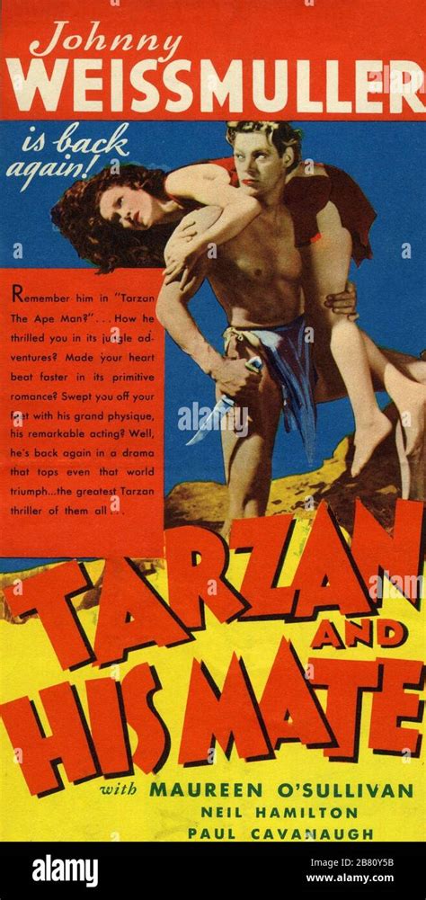 Johnny Weissmuller As Tarzan And Maureen Osullivan S Jane Parker In Tarzan And His Mate 1934