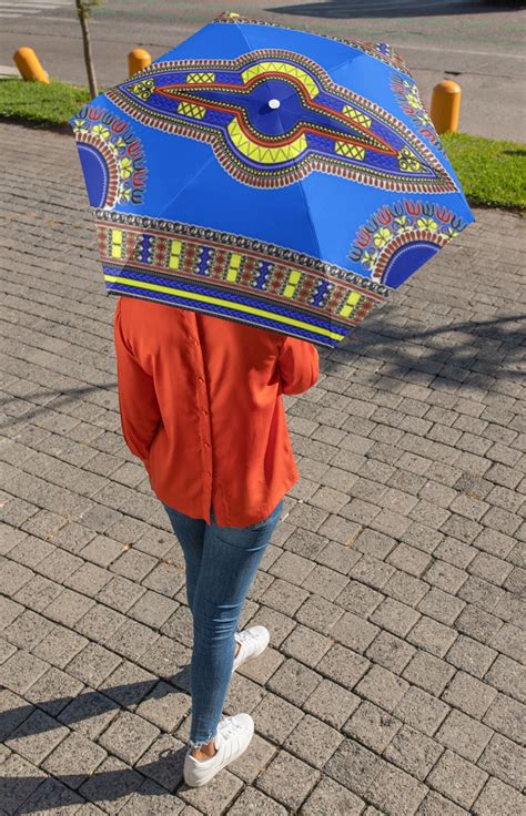 African Print Umbrella Umbrella Wax Dashiki Blue Etsy India