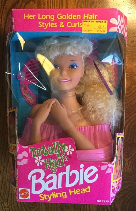 1992 Mattel Barbie 7530 Totally Hair Styling Head Doll Arco New In Box