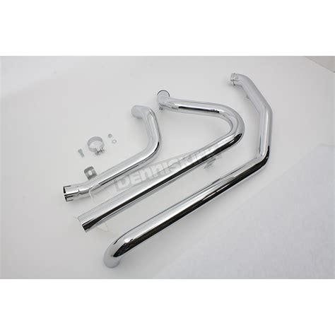 V Twin Manufacturing Chrome True Dual Crossover Header Pipes Dennis Kirk