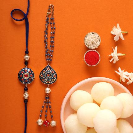 Online Sneh Bhaiya Bhabhi Rakhi Set Rasgullas Gift Delivery In