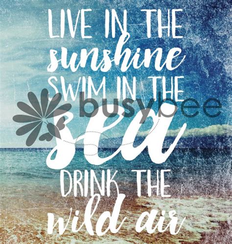 Instant Download Live In The Sunshine Swim In The Sea Drink Etsy