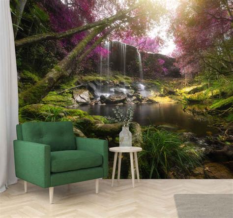 Wild Jungle With Waterfall Forest Mural Tenstickers