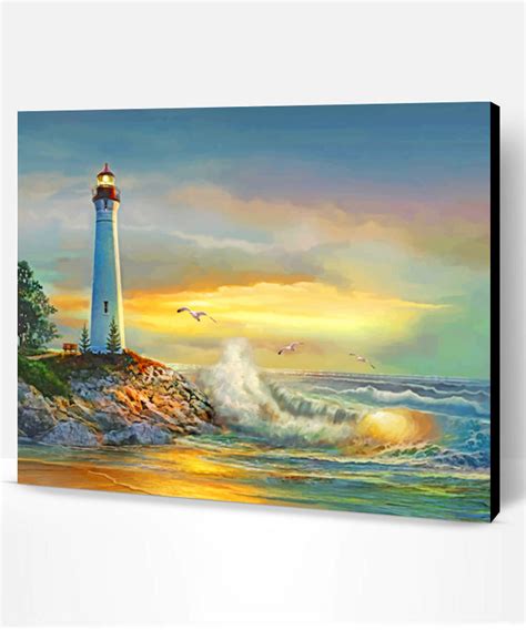 Sunset Crisp Point Lighthouse Paint By Number Paint By Numbers Pro