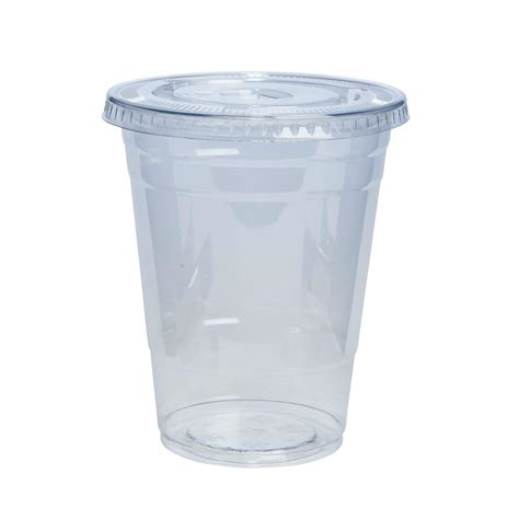 Comfy Package 50 Sets 16 Oz Crystal Clear Plastic Cups With Flat