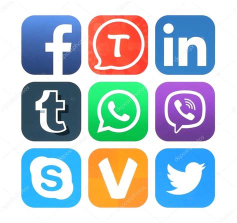 Colección De Iconos Populares De Redes Sociales 2022