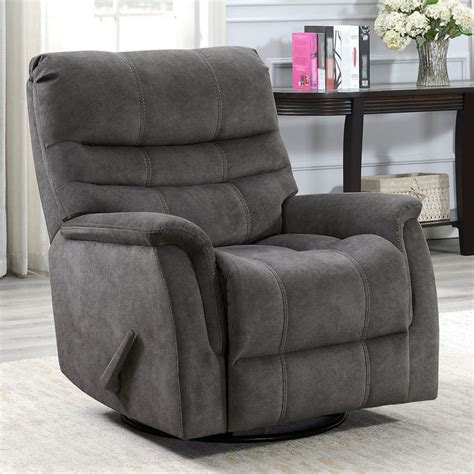 Recliners offer so many benefits, they aren't just for the living. Thomasville Felix Grey Fabric Swivel Glider Recliner Chair ...