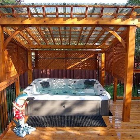 30 Proper Outdoor Hot Tub Designs For Your Private Relaxing Moment In