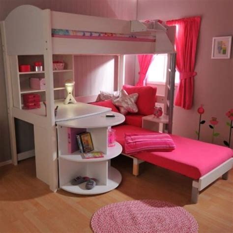 Pin By Jenna Beam On Sharing Bedroom Girls Loft Bed Bunk Bed With Desk Loft Beds For Teens