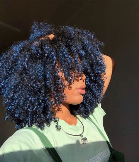 These Blue Highlights Are Juuussttt 😍😍💙 Dyed Curly Hair Natural Hair