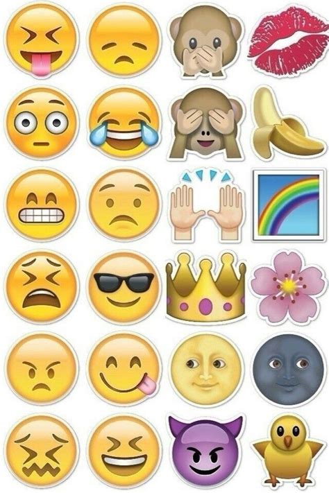 Emojis & smileys zum kopieren für instagram, facebook, whatsapp und vieles mehr! Emoji Sticker Zum Ausdrucken