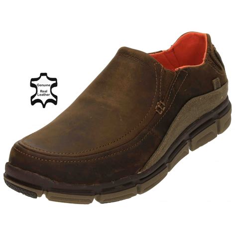 Skechers Mens Real Leather Broger Rayden Relaxed Fit Memory Foam Casual