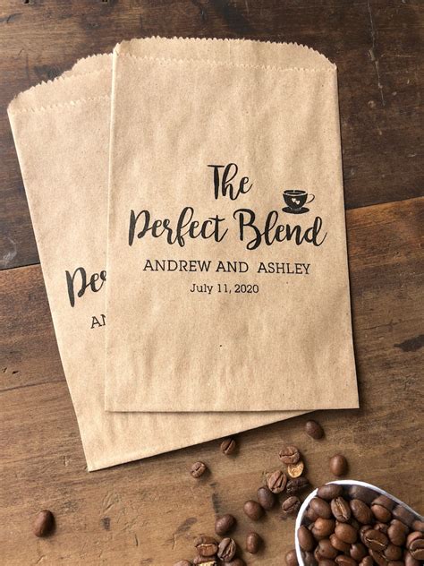 Coffee Favor Bags Wedding Favors Bridal Shower Coffee Etsy