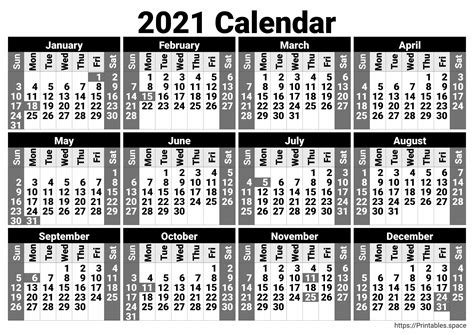 It includes electron configurations, oxidation printable periodic tables terms of use. Black and White Free Printable Calendar for 2021 - Free ...