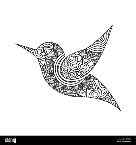 Drawing Zentangle For Bird Adult Coloring Page Stock Vector Image And Art