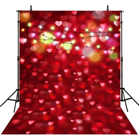 Love Valentine Photography Backdrops Red Heart Party Decor Valentine S Day Photocall Sparkle