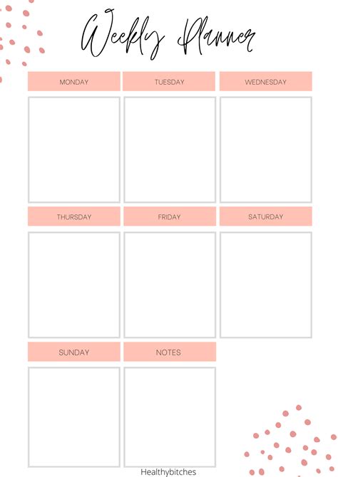Blank Weekly Chart Free Printable Templates