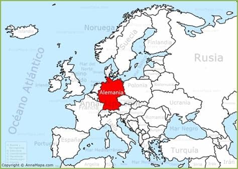 La forma en la que suele ser representado es con las fronteras definidas y cada país de un color diferentes para facilitar su distinción. Alemania en el mapa de Europa | Mapa de europa, Mapa de ...