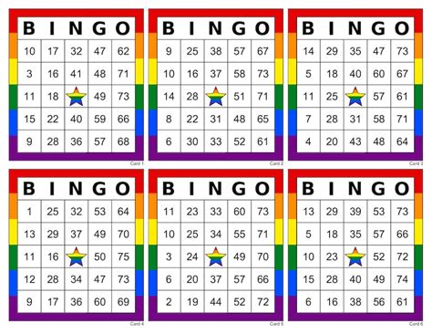 Rainbow Bingo Cards 1002 Cards 6 Per Page Instant Pdf Etsy