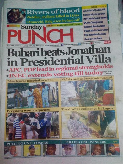 photo see today s punch newspaper front page naijaloadedng