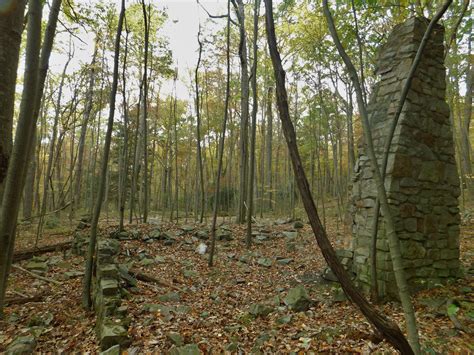 Masks are required to be worn in park offices and any other indoor public space. Foundation from abandoned cabins at Linn run state park,PA ...