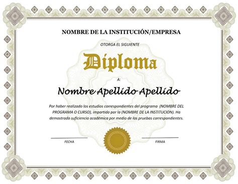 Plantillas De Diplomas En Word Plantilla Certificado Diploma Word