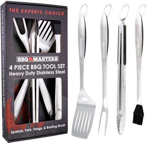 Heavy Duty 4 Piece Bbq Grilling Tools Set Extra Thick Stainless Steel Barbecue Grill