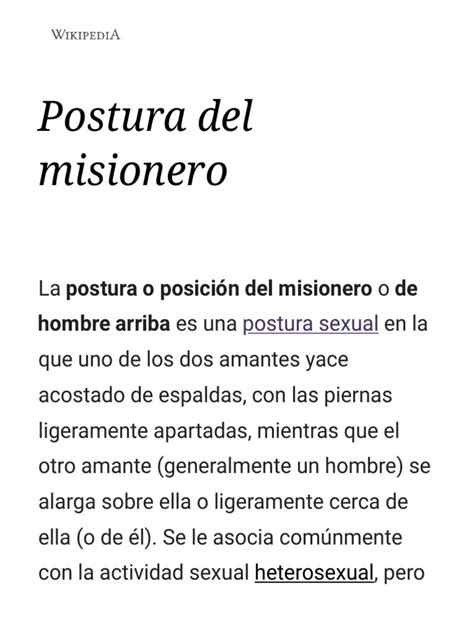Postura Del Misionero Wikipedia La Enciclopedia Libre Pdf Pdf