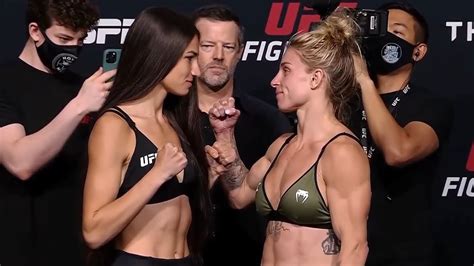 Diana Belbita Vs Hannah Goldy Weigh In Face Off UFC Fight Night