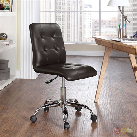 Or, if you've got wall space to spare, modern wall desks are a smart home office idea. Prim Modern Faux Leather Armless Mid Back Office Chair, Brown