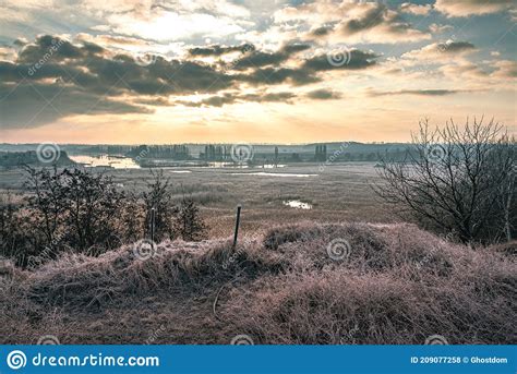 Winter Moring Among Fields Stock Photo Image Of Meadow 209077258