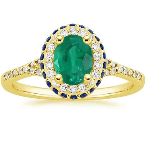 K Yellow Gold Circa Diamond Ring With Sapphire Accents Ct Tw