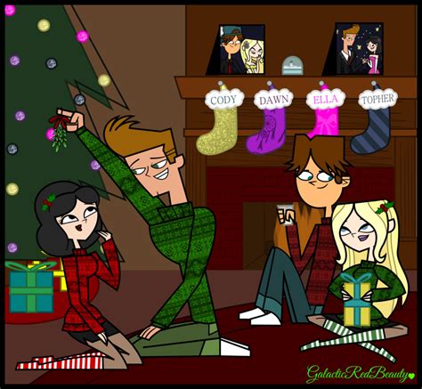 a family sitting around a christmas tree with presents