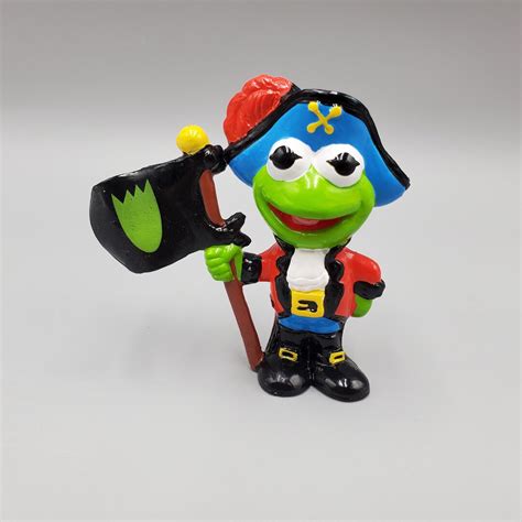 Kermit Pvc Figure Muppet Babies Pirate With Frog Foot Flag Applause 2