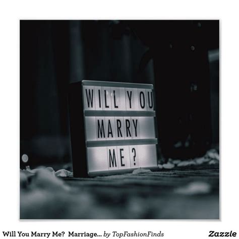 Will You Marry Me Marriage Proposal Romantic Poster In