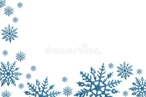 snowflake border stock image image  blue empty christmas