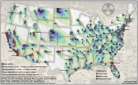 Most Accurate Map Of Nuclear Targets And Ensuing Fallout In The Us Rpreppers