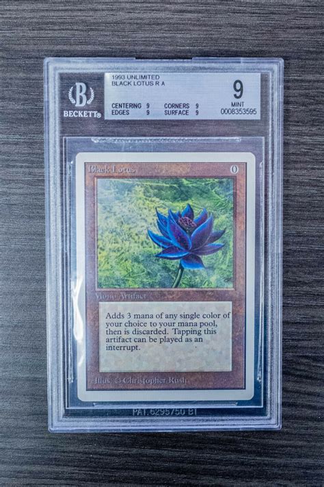 Magic The Gathering Unlimited Black Lotus Quad 9 Mint Bgs Graded Mtg